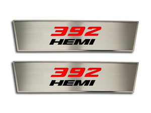 2008-2014 DODGE CHALLENGER - 392 HEMI DOOR BADGE 2PC | BRUSHED STAINLESS STEEL