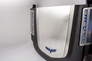 2009-2013 CORVETTE ZR1 ONLY - CUSTOM FLAME ETCHED ENGINE SHROUD COVER 2PC | STAINLESS STEEL