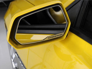 2010-2013 CAMARO - SIDE VIEW MIRROR TRIM 'CAMARO' STYLE 2PC | BRUSHED STAINLESS STEEL