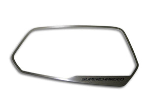 2010-2013 CAMARO - SIDE VIEW MIRROR TRIM SUPERCHARGED STYLE 2PC | BRUSHED STAINLESS