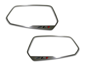 2010-2013 CAMARO ZL1 - SIDE VIEW MIRROR TRIM ZL1 STYLE 2PC | BRUSHED STAINLESS STEEL