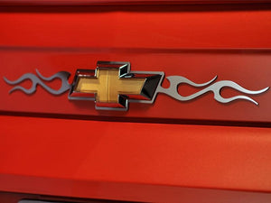 2010-2013 CAMARO - TRIBAL FLAME REAR CHEVROLET EMBLEM TRIM | POLISHED STAINLESS STEEL