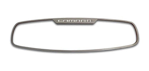 2010-2014 CAMARO - REAR VIEW MIRROR TRIM 'CAMARO' OVAL MIRROR | BRUSHED, CHOOSE SENSOR Y/N | NO SENSOR