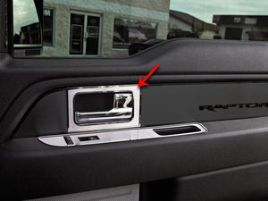 2010-2014 FORD F150/RAPTOR - FRONT DOOR HANDLE PULL PLATES 2PC | BRUSHED STAINLESS STEEL