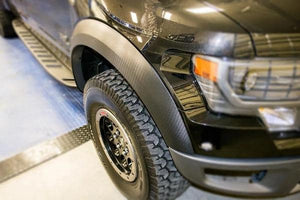 2010-2014 FORD RAPTOR - CARBON FIBER VINYL FENDER FLARE WRAP KIT 4PC | CARBON FIBER VINYL