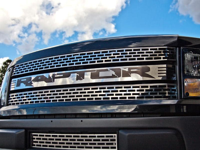 2010-2014 FORD RAPTOR - FRONT GRILLE POLISHED WITH BLACK 