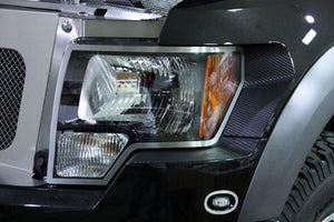 2010-2014 FORD RAPTOR - CARBON FIBER HEADLIGHT TRIM 2PC | CARBON FIBER WRAP