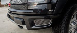 2010-2014 FORD RAPTOR - LASER MESH FOG LIGHT GRILLE 2PC OUTER ONLY | STAINLESS STEEL