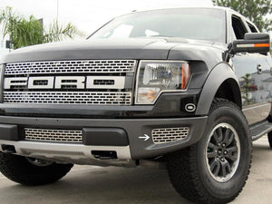 2010-2014 FORD RAPTOR - LOWER FRONT OUTER GRILLE 2PC | BRUSHED OR POLISHED STAINLESS STEEL | Brushed