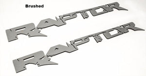 2010-2014 FORD RAPTOR - RAPTOR BADGES 2PC | STAINLESS STEEL, CHOOSE FINISH & SIZE | Polished 12"