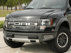 2010-2014 FORD RAPTOR - UPPER FRONT GRILLE 2PC | STAINLESS STEEL, CHOOSE FINISH | Brushed