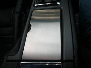 2010-2014 MUSTANG - CENTER CONSOLE CUP HOLDER COVER | BRUSHED STAINLESS STEEL