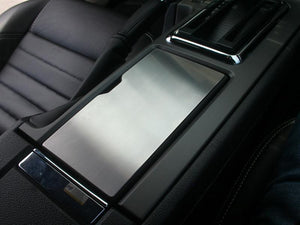 2010-2014 MUSTANG - CENTER CONSOLE CUP HOLDER COVER | BRUSHED STAINLESS STEEL