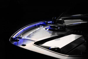 2010-2015 CAMARO - INNER FENDER LINER W/LED ILLUMINATION FOR FACTORY HOOD | STAINLESS, CHOOSE LED COLOR