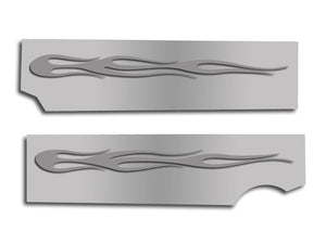 2010-2015 CAMARO SS - FUEL RAIL COVERS LASER-CUT TRUE FLAME 2PC | POLISHED STAINLESS STEEL W/BRUSHED INLAY