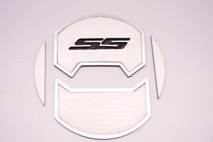 2010-2015 CAMARO SS - ROUND A/C VENT DUCT COVERS DELUXE 'SS' 8PC | BRUSHED STAINLESS, CHOOSE INLAY COLOR