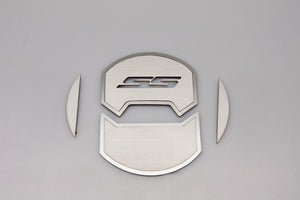 2010-2015 CAMARO SS - ROUND A/C VENT DUCT COVERS DELUXE 'SS' 8PC | BRUSHED STAINLESS, CHOOSE INLAY COLOR