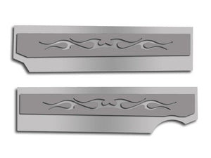 2010-2015 CAMARO SS - FUEL RAIL COVERS TRIBAL FLAME STYLE 2PC | POLISHED STAINLESS STEEL, CHOOSE INLAY COLOR