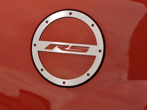 2010-2019 CAMARO RS - RS FUEL DOOR COVER | STAINLESS STEEL, CHOOSE FINISH | BRUSHED