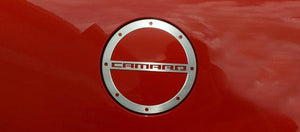 2010-2018 CAMARO- GAS CAP COVER 'CAMARO' STYLE | STAINLESS STEEL, CHOOSE FINISH | POLISHED