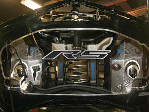 2010-2020 CAMARO RS - 'RS' HOOD EMBLEM ONLY | BRUSHED STAINLESS STEEL, CHOOSE INLAY COLOR