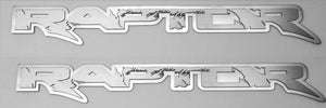 2010-2014 FORD RAPTOR - RAPTOR DELUXE EMBLEM(S) | STAINLESS STEEL, CHOOSE FINISH & SIZE | 12" Polished on Brushed - 2Pc