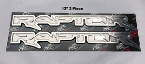 2010-2014 FORD RAPTOR - RAPTOR DELUXE EMBLEM(S) | STAINLESS STEEL, CHOOSE FINISH & SIZE | 12" Polished on Brushed - 2Pc