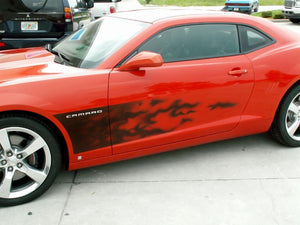 2010-2013 CAMARO - VEHICLE GRAPHIC "AIRBRUSHED" TRANSPARENT GRADIENT FLAMES (2PC SIDE KIT)