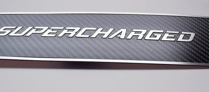 2011-2018 DODGE CHARGER -'SUPERCHARGED' CARBON FIBER FRONT DOOR BADGES | CARBON FIBER & STAINLESS STEEL