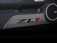 Load image into Gallery viewer, 2012-2015 CAMARO ZL1 - DOOR PANEL KICK PLATES &#39;ZL1&#39; POLISHED LETTERING 2PC | BRUSHED STAINLESS STEEL
