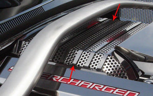 2012-2015 CAMARO ZL1 - SUPERCHARGER PERFORATED PLENUM COVER | POLISHED STAINLESS STEEL