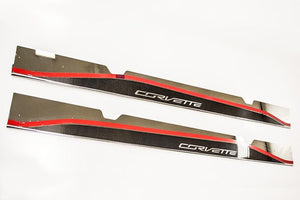 2014-2019 C7 STINGRAY/Z51 CORVETTE - SIDE SKIRTS | 22 GAUGE STAINLESS STEEL WITH CARBON FIBER OVERLAY