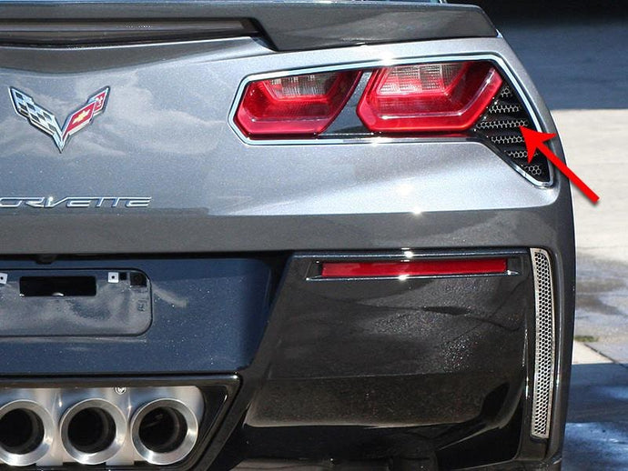 2014-2019 C7 Z06/GRAND SPORT - MATRIX SERIES ALUMI-STEEL TAIL LIGHT GRILLES 2PC | POLISHED STAINLESS/ALUMINUM