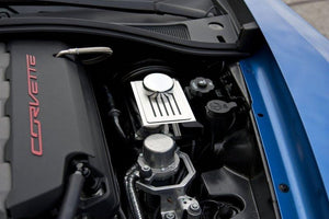 2014-2019 Z06/Z51/ZR1/C7- BRAKE MASTER CYLINDER COVER W/RIBBED SLOTS AUTO TRANS. | POLISHED STAINLESS, CHOOSE COLOR