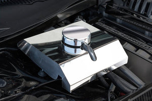 2015-2023 DODGE HELLCAT - SUPERCHARGER COOLANT TANK COVER W/CHROME CAP | POLISHED STAINLESS STEEL | CHALLENGER HELLCAT