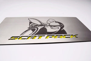 2015-2023 CHALLENGER - SCAT PACK MODEL FUSE BOX COVER PLATE W/ETCHED SUPER BEE | STAINLESS STEEL, CHOOSE COLOR