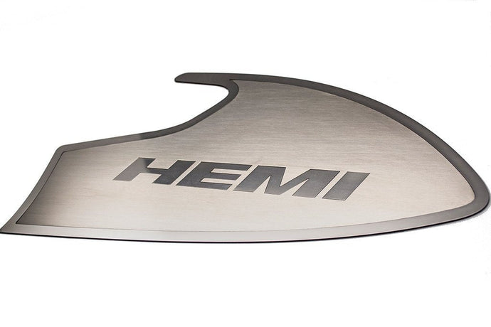 2015-2023 CHALLENGER - DOOR BADGES WITH HEMI INLAY  BRUSHED STAINLESS STEEL, CHOOSE INLAY COLOR