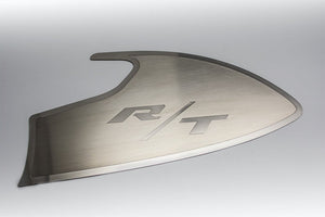 2015-2023 CHALLENGER - DOOR BADGES WITH RT INLAY  BRUSHED STAINLESS STEEL, CHOOSE INLAY COLOR