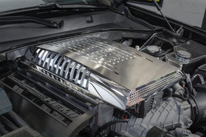 2015-2023 DODGE HELLCAT - PLENUM/SUPERCHARGER ENGINE COVER | BRUSHED/POLISHED STAINLESS STEEL FINISH