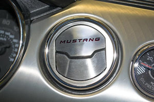 2015-2020 MUSTANG 50TH - A/C VENT TRIM KIT W/MUSTANG INLAY 2PC | BRUSHED STAINLESS, CHOOSE COLOR