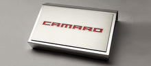 Load image into Gallery viewer, 2016-2021 CAMARO - FUSE BOX COVER BRUSHED W/BRUSHED CAMARO TOP PLATE | STAINLESS STEEL, CHOOSE COLOR
