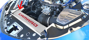 2016-2024 CAMARO - CARBON FIBER FRONT HEADER PLATE CAMARO STYLE | CHOOSE CAMARO VINYL/LED COLOR