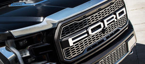 2017-2018 FORD RAPTOR - 'FORD' FRONT GRILLE LETTERS | PREMIUM STAINLESS STEEL, CHOOSE FINISH | Polished