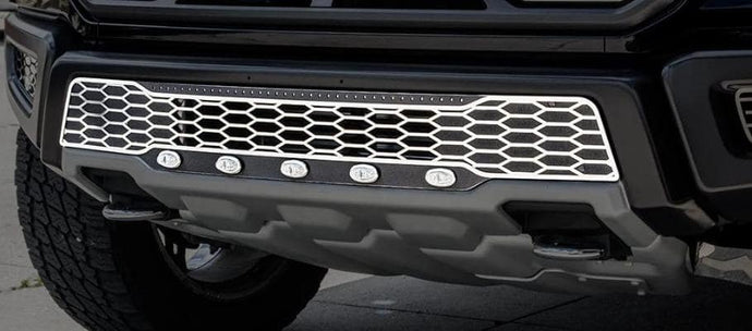 2017-2018 FORD RAPTOR - LOWER GRILLE REPLACEMENT WITH LEDS | STAINLESS STEEL, CHOOSE FINISH | Polished