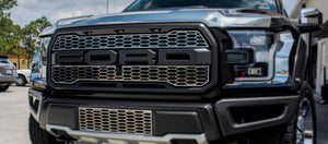 2017-2018 FORD RAPTOR - UPPER GRILLE OVERLAYS | PREMIUM STAINLESS STEEL, CHOOSE FINISH | Polished