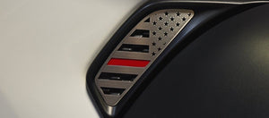 2018-2020 JEEP WRANGLER JL/JLU - SIDE VENT ACCENTS FLAG W/COLOR INSERT 2PC | STAINLESS, CHOOSE COLOR & FINISH | BRUSHED