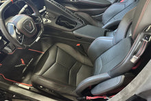 Load image into Gallery viewer, Corvette C8 Z06 OEM GM Carbon Fiber Steering Wheel Interior Leather or Suede Mircofiber with Red Stitching and Center Stripe
