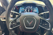 Load image into Gallery viewer, Corvette C8 Z06 OEM GM Carbon Fiber Steering Wheel Interior Leather or Suede Mircofiber with Red Stitching and Center Stripe
