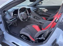 Load image into Gallery viewer, Corvette C8 Z06 OEM GM Carbon Fiber Steering Wheel Interior Leather or Suede Mircofiber with Red Stitching and Center Stripe
