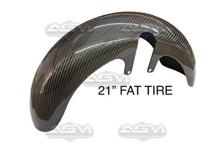 Harley Davidson Carbon Fiber 21" FAT Tire Front Fender 14-23' -  Made by AG Motorsports